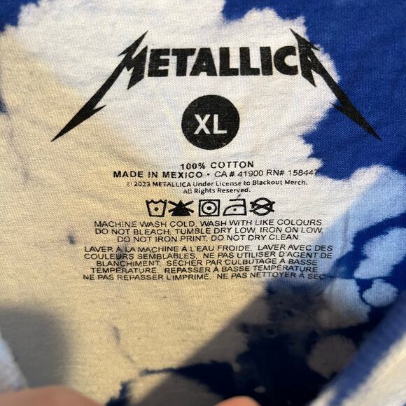 Metallica In Vertigo You Will Be Tie Dye Graphic Tee Blue White XL - Picture 3 of 4